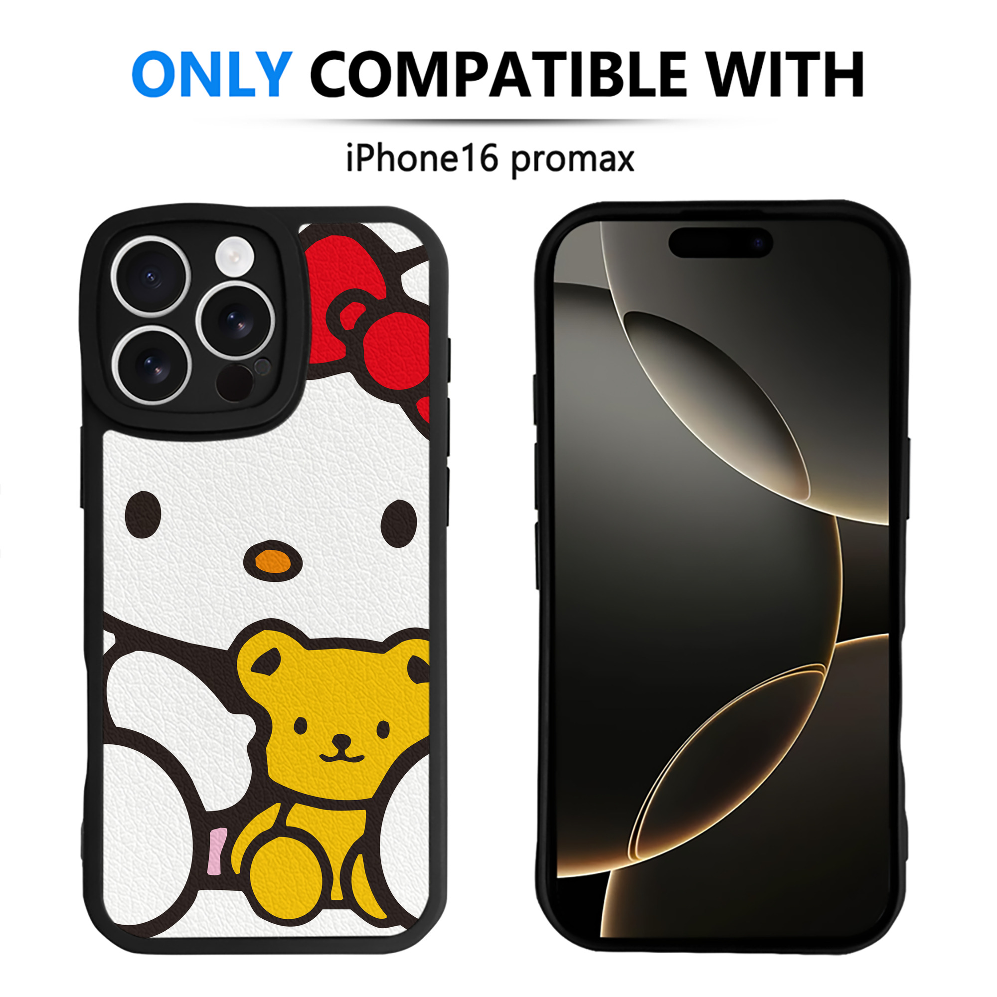 （画像用） Hello Kitty ハローキティ 【iPhone 16シリーズ対応】シリコンスマホケース（レザー調） 材質：シリコン